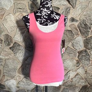 NWT Pout Pink & White Tank Top XL